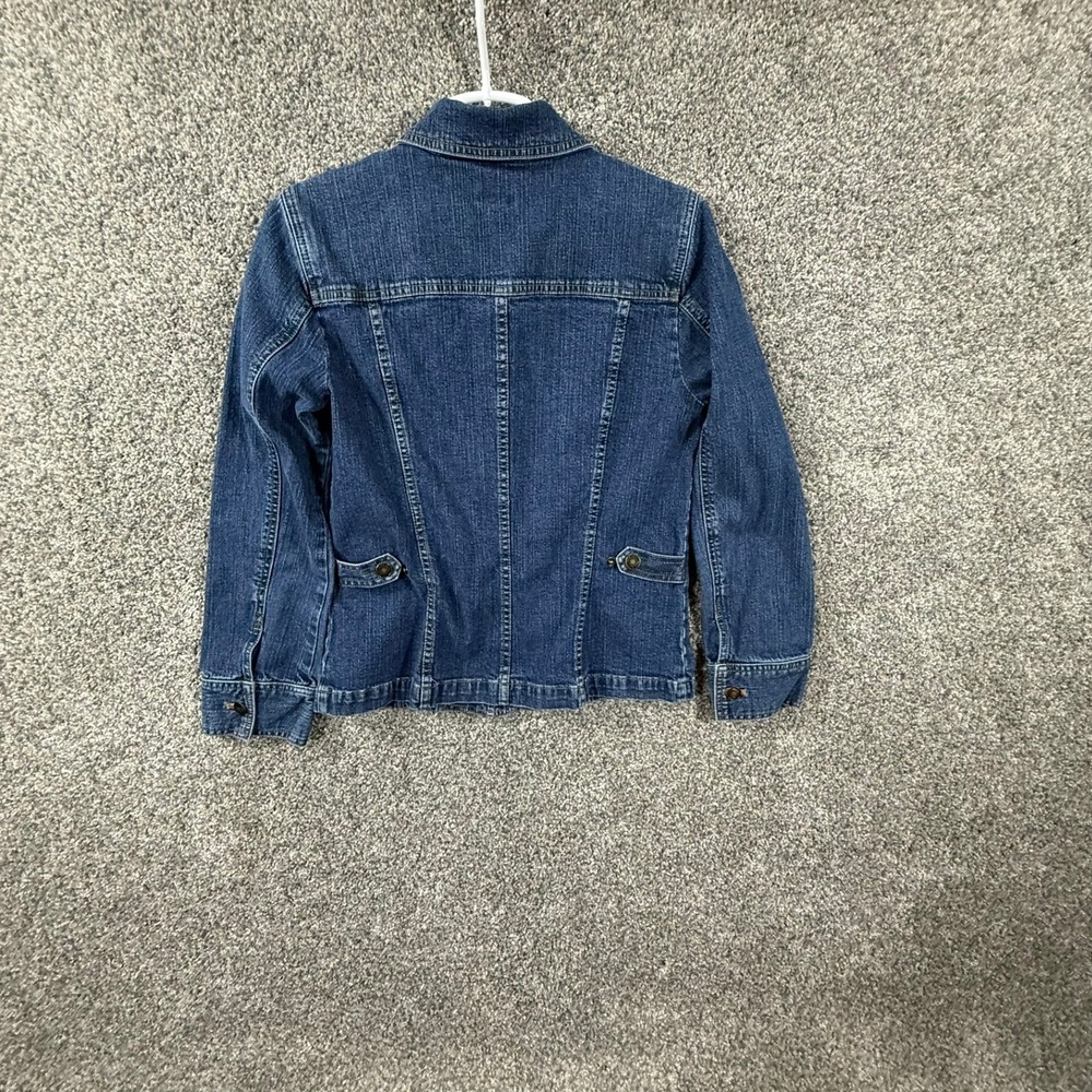 J. Jill Women Blue Stretch Denim Jacket Button Front Small RN 97641 - Picture 3 of 13
